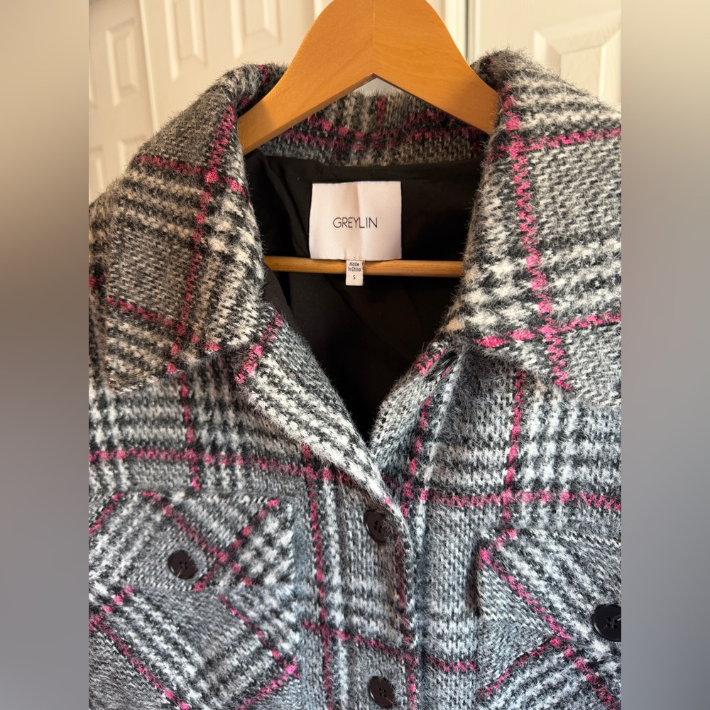 Greylin Anthropologie Knit Grey Jacket Women’s 
Up Fuzzy Boho Retro Size: S - Picture 9 of 12